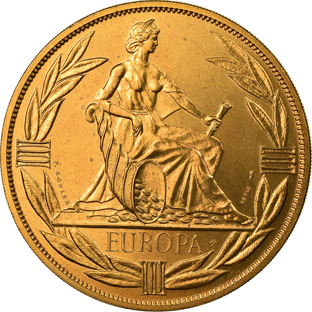 Francia, medaglia, Ecu Europa, Europe Assise, Politics, Society, War, 1981