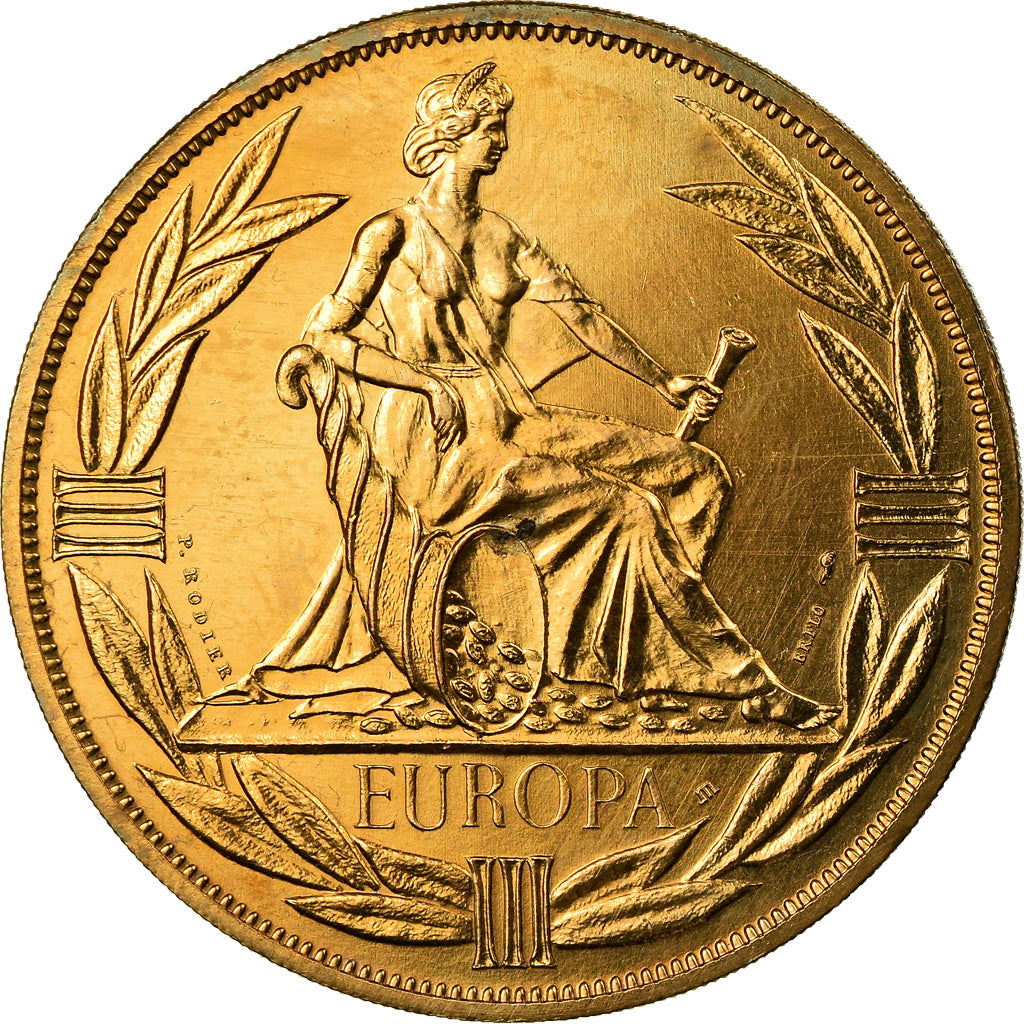 Francia, medalla, Ecu Europa, Europe Assise, Politics, Society, War, 1980
