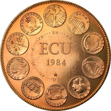 France, Médaille, Ecu Europa, Europe Assise, Politics, Society, War, 1984