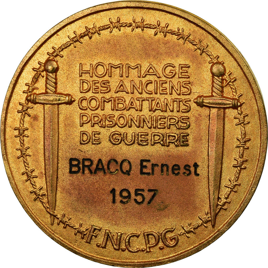 France, Medal, Hommage des Anciens Combattants Prisonniers de Guerre, 1957
