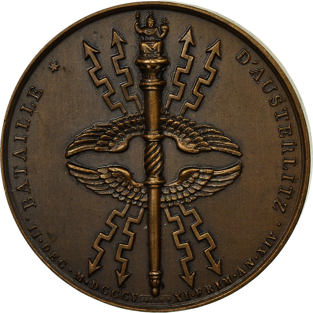 France, Medal, Napoléon Ier, Bataille d'Austerlitz, History, Restrike, MS(63)