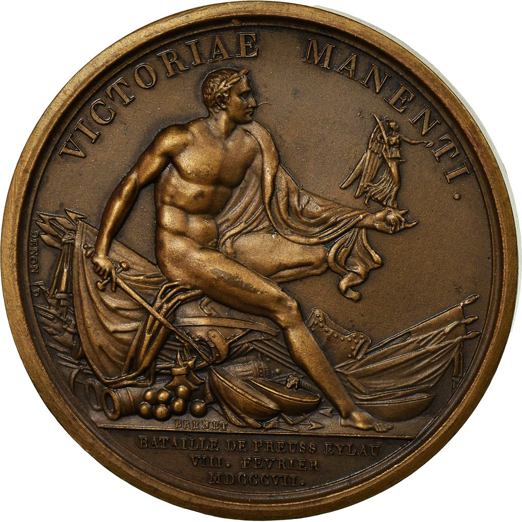 France, Medal, Napoleon Ier , Bataille de Preuss Eylau, History, Restrike