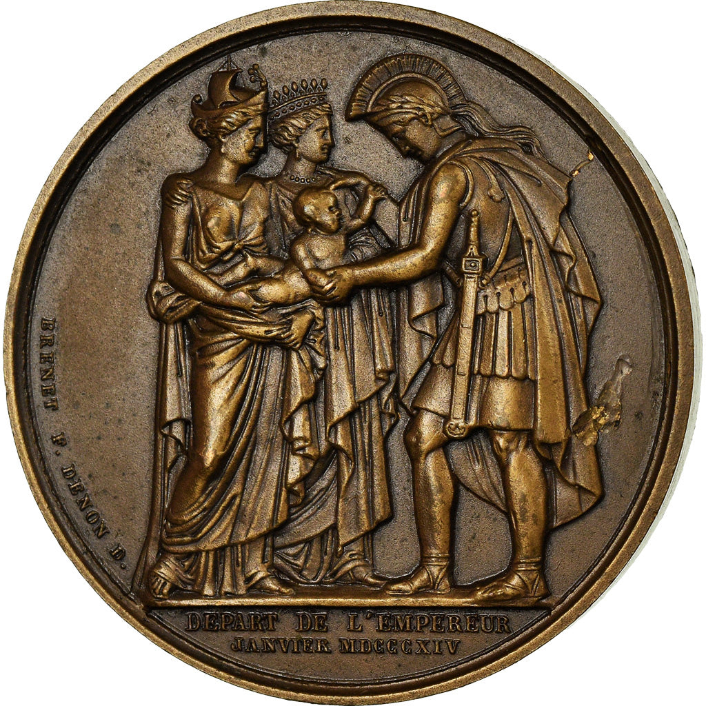 Frankrijk, Medaille, Napoleon Ier , Départ de l'Empereur, History, Denon