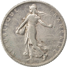 FRANCE, Semeuse, Franc, 1909, Paris, KM #844.1, VF(30-35), Silver, 23, Gadoury..
