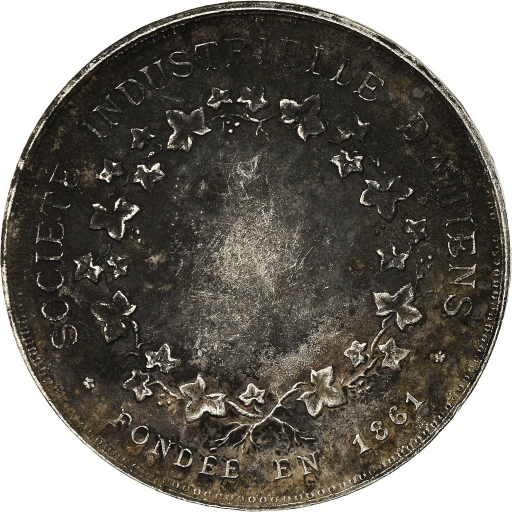 France, Medal, Société Industrielle d'Amiens, 1861, VF(30-35), Silver