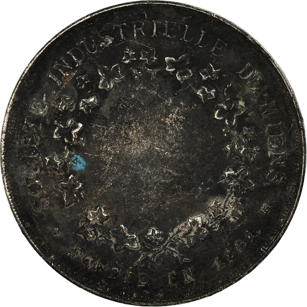 France, Medal, Société Industrielle d'Amiens, 1861, VF(20-25), Silver