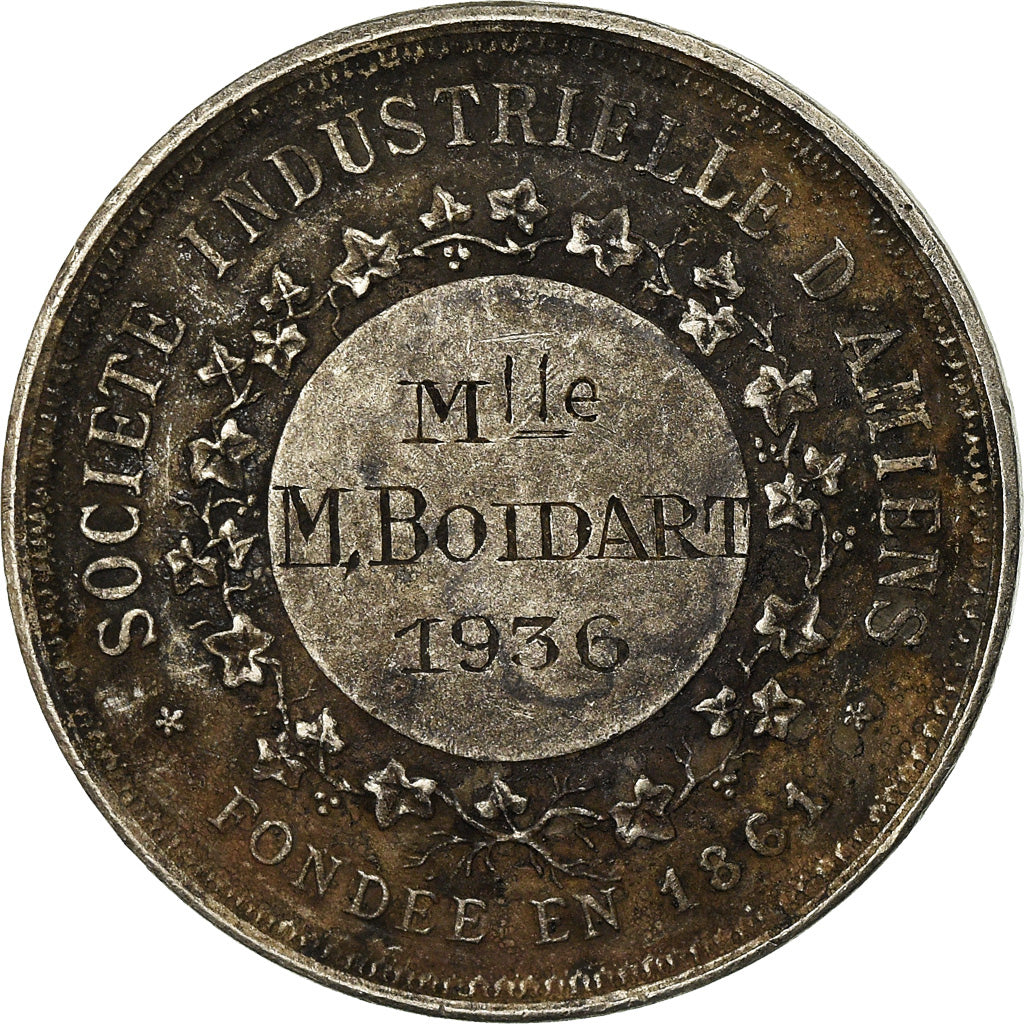 France, Medal, Société Industrielle d'Amiens, 1936, EF(40-45), Silver