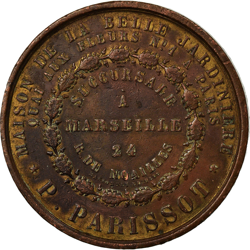 France, Médaille, Napoléon III, La Belle Jardinière, Marseille, Caqué, TTB