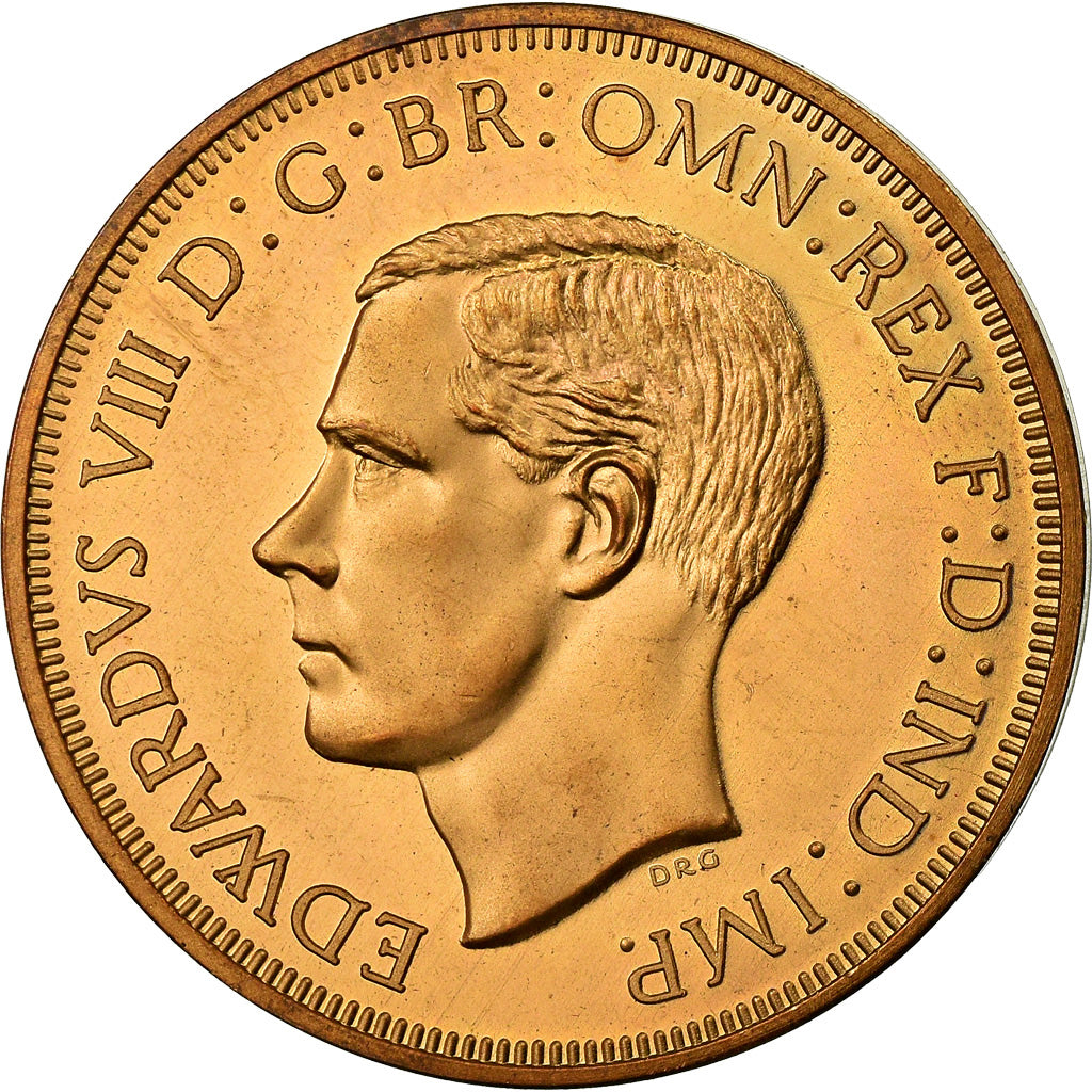 United Kingdom , Medal, Edward VIII, 1936, MS(63), Copper Gilt