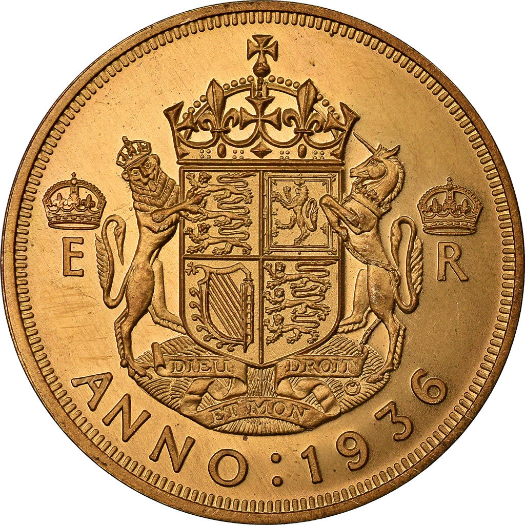 United Kingdom , Medal, Edward VIII, 1936, MS(63), Copper Gilt