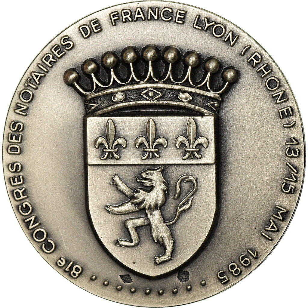 Francia, Token, 81ème Congrès des Notaires de France, Lyon, 1985, SC, Plata