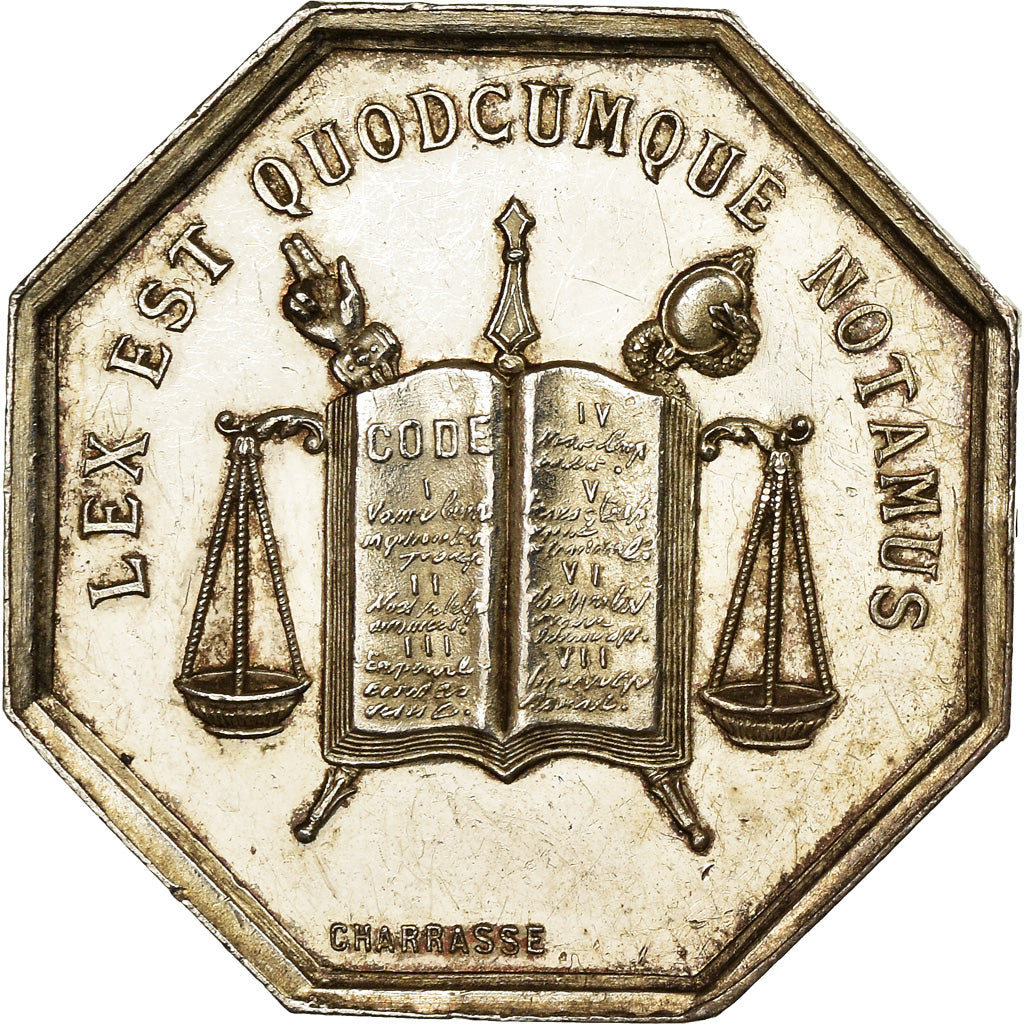 France, Jeton, Notaires de l'Arrondissement de Lyon, Charrasse, SUP, Argent