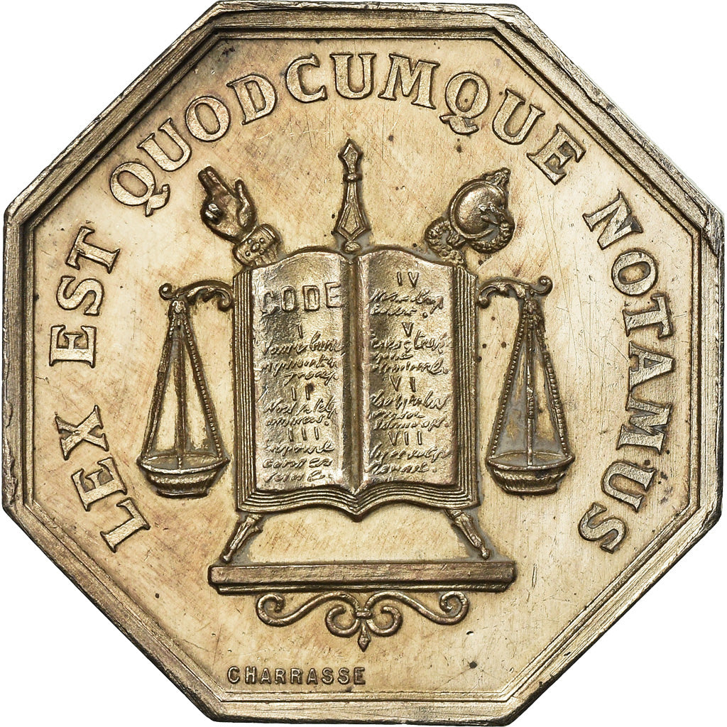 France, Token, Notaires de l'Arrondissement de Bourg, Charrasse, MS(60-62)