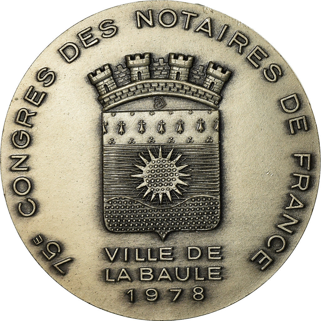 France, Jeton, 75ème Congrès des Notaires, La Baule, 1978, SPL, Argent