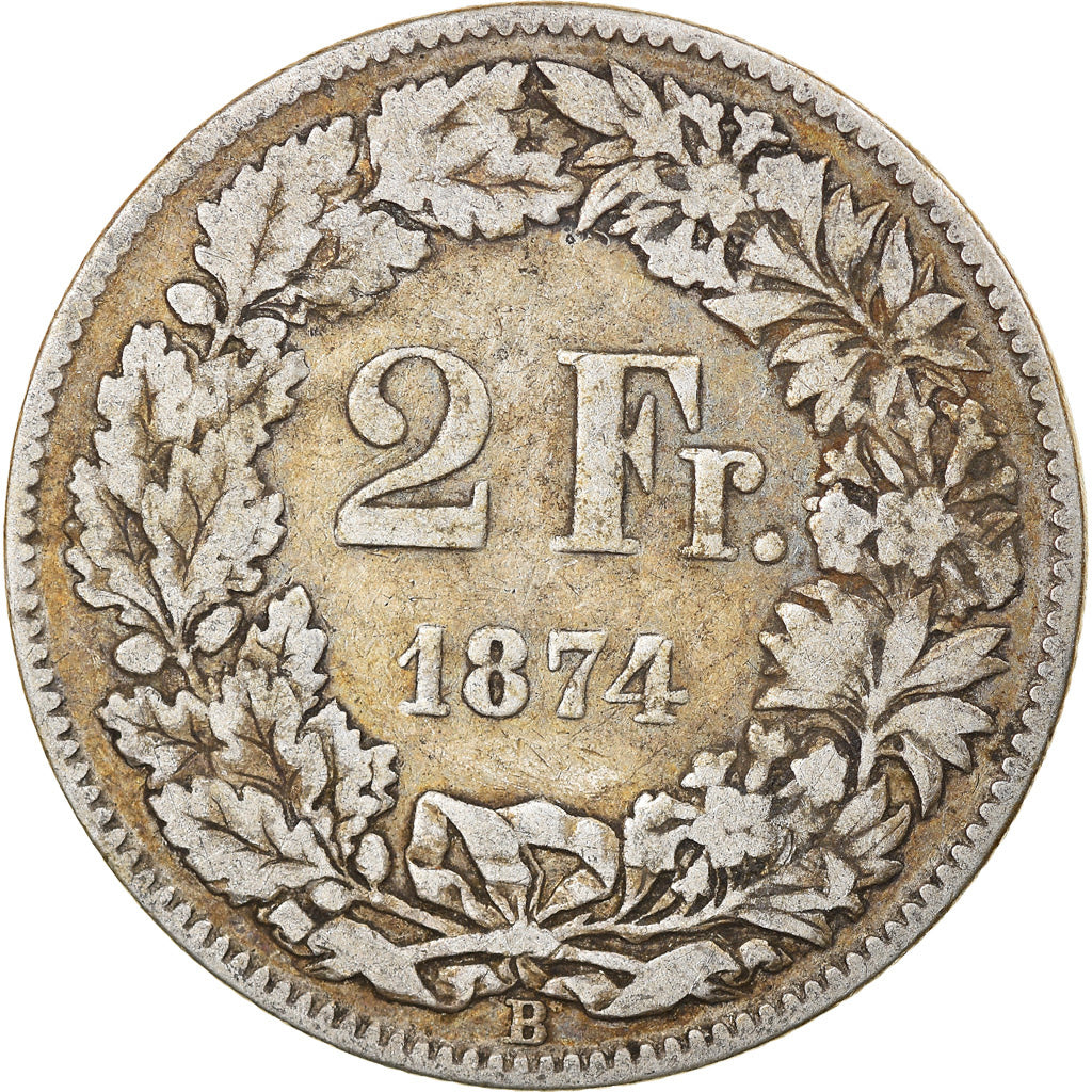 Monnaie, Suisse, 2 Francs, 1874, Bern, TB, Argent, KM:21
