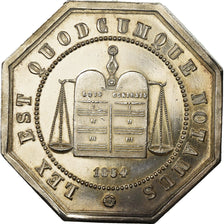 France, Token, Notaires de l'Arrondissement d'Amiens, 1854, MS(63), Silver