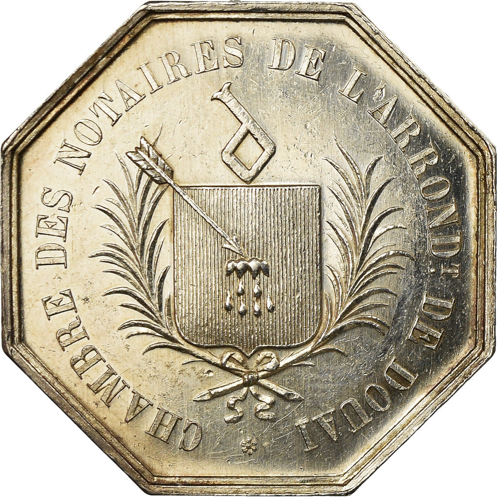 France, Token, Notaires de l'Arrondissement de Douai, 1851, Lecomte, MS(60-62)