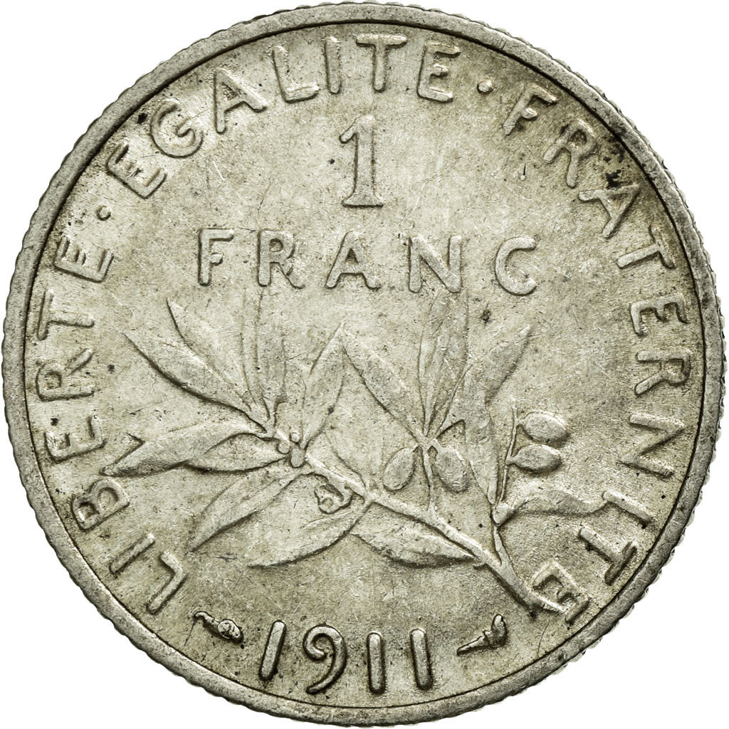 Monnaie, France, Semeuse, Franc, 1911, TTB, Argent, Gadoury:467