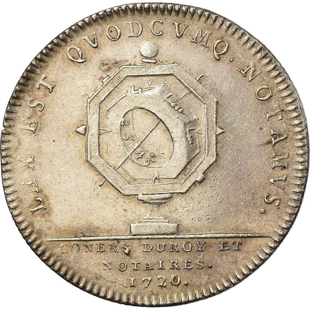 Francia, Token, Louis XV, Notaires Royaux de Paris, 1720, Duvivier, SPL-