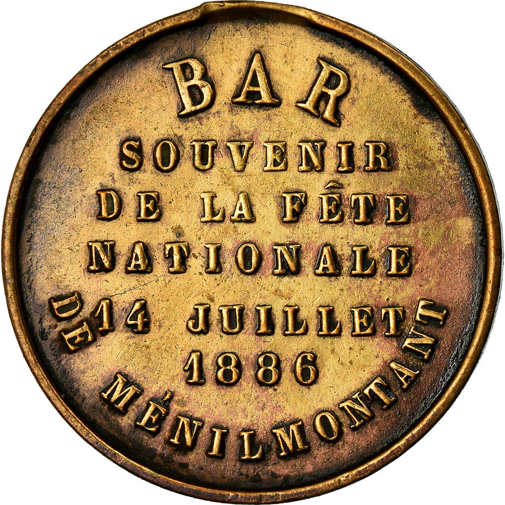 France, Médaille, Souvenir de la Fête Nationale du 14 Juillet, Ménilmontant
