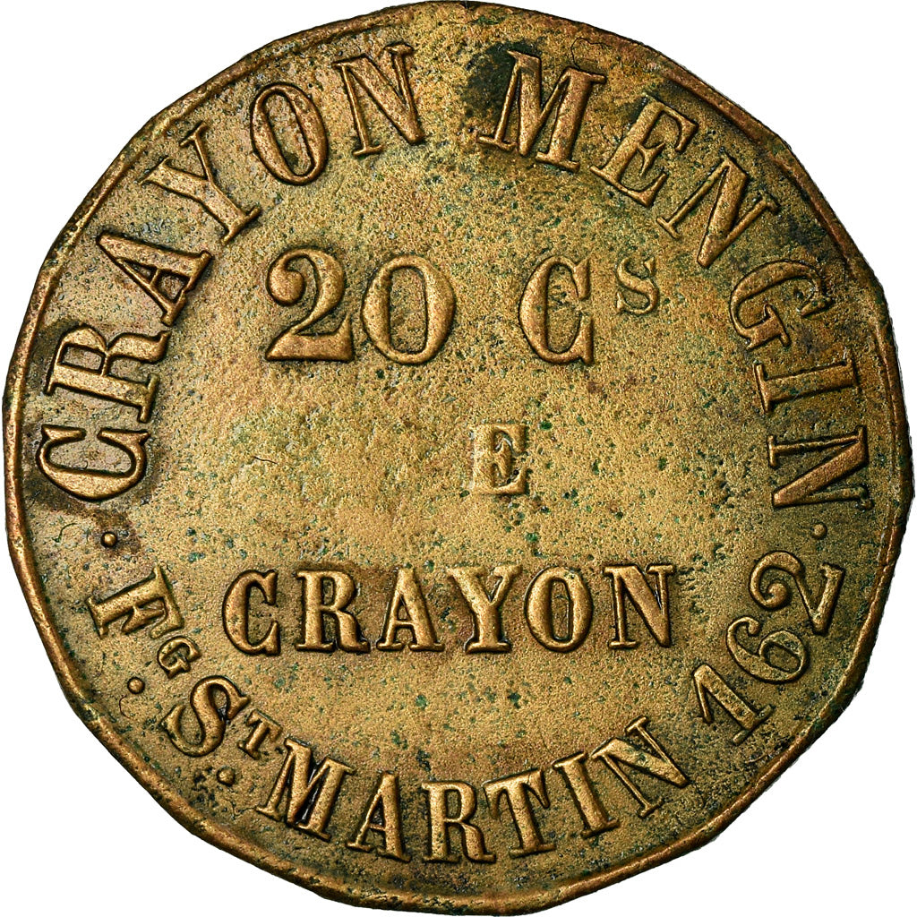 France, Token, Trades, Crayons Mengin, Faubourg Saint-Martin, AU(55-58), Brass