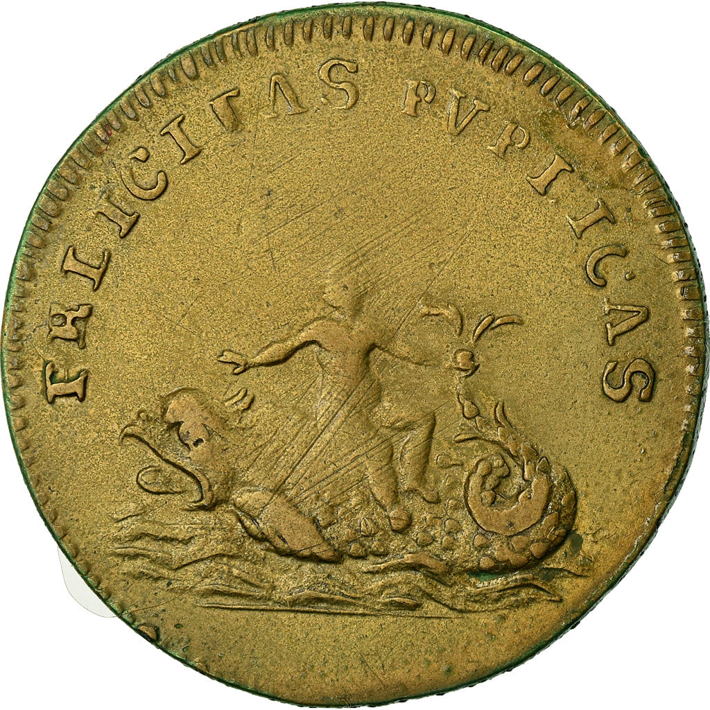 France, Token, Louis XVI, Felicitas publicas, AU(50-53), Copper