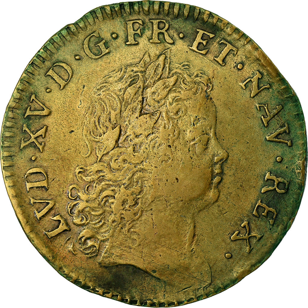 Frankreich, Token, Louis XV, Sacre à Reims, 1723, S+, Kupfer, Feuardent:7896