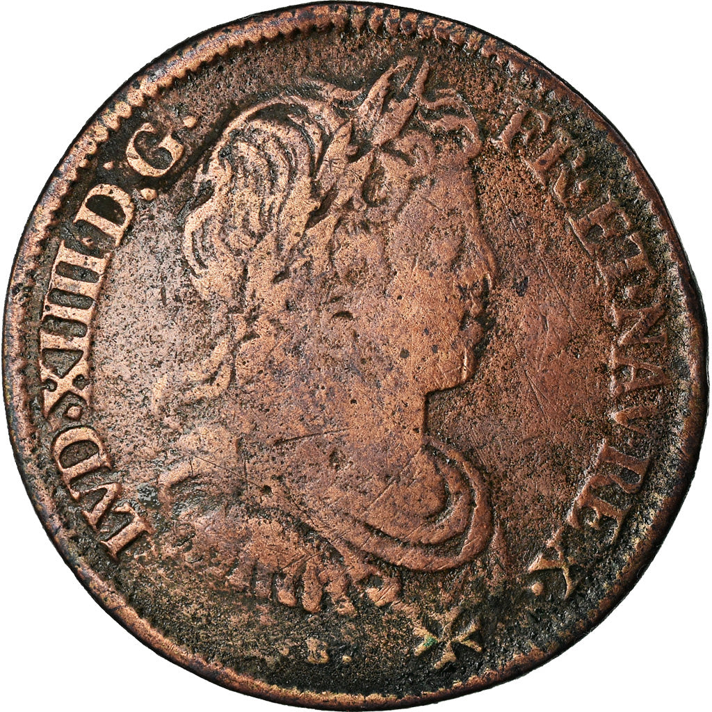 France, Token, Louis XIV, Anne d'Autriche, Régence, History, VF(20-25), Copper