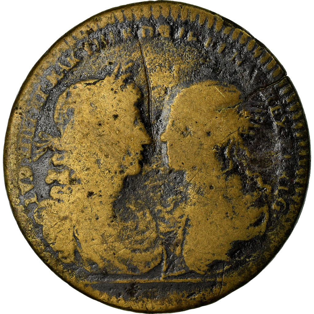 France, Token, Louis XIV, Mariage du Roi, History, 1661, VG(8-10), Copper