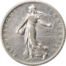 FRANCE, Semeuse, Franc, 1912, Paris, KM #844.1, AU(50-53), Silver, 23, Gadoury..