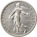 FRANCE, Semeuse, Franc, 1912, Paris, KM #844.1, AU(50-53), Silver, 23, Gadoury..