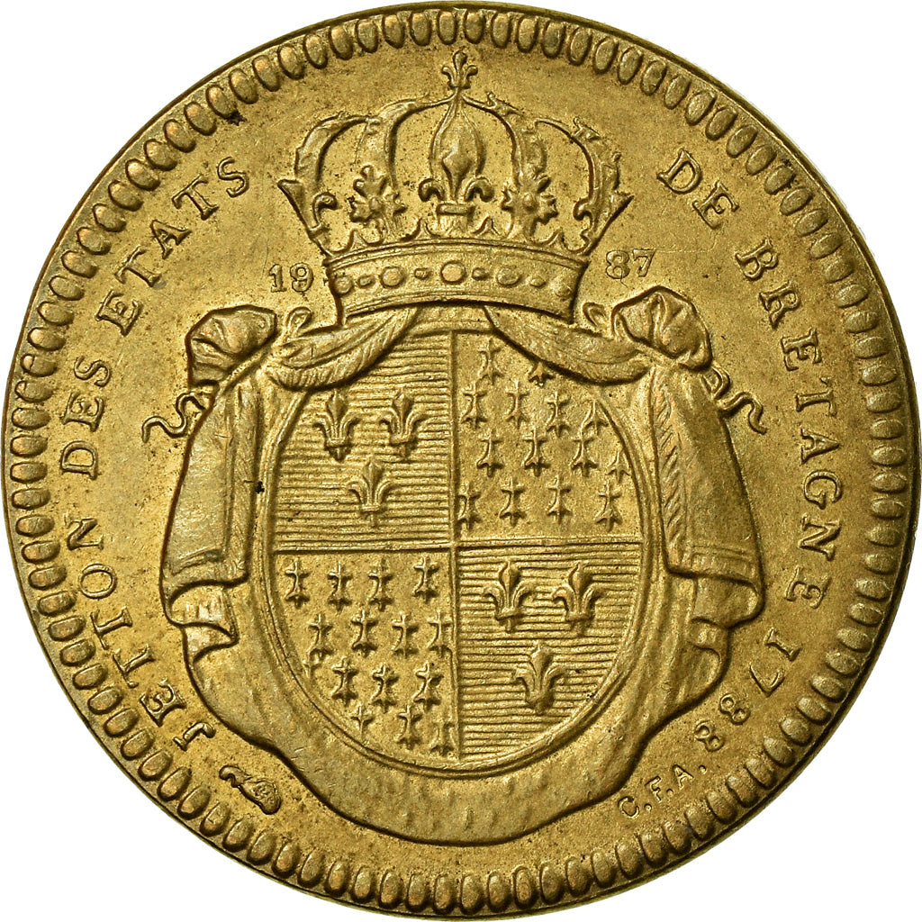 Francia, Token, Louis XVI, États de Bretagne, Rennes, History, Restrike, SPL