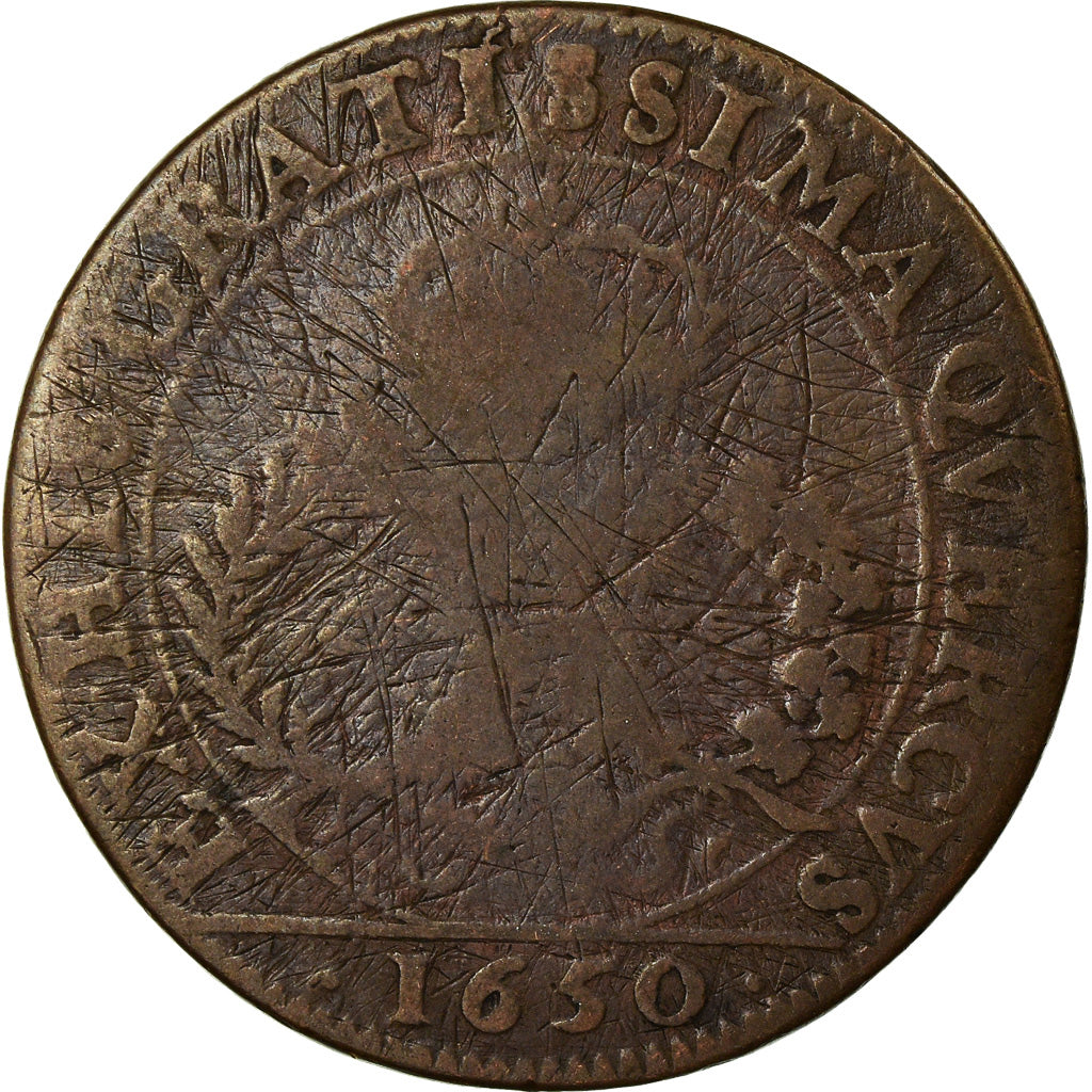 France, Jeton, Louis XIV, Ordinaire des Guerres, History, TB+, Cuivre