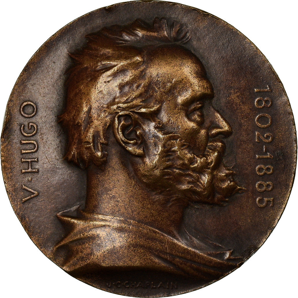 France, Médaille, Victor Hugo, Souvenir du Centenaire, 1902, Chaplain, SUP+