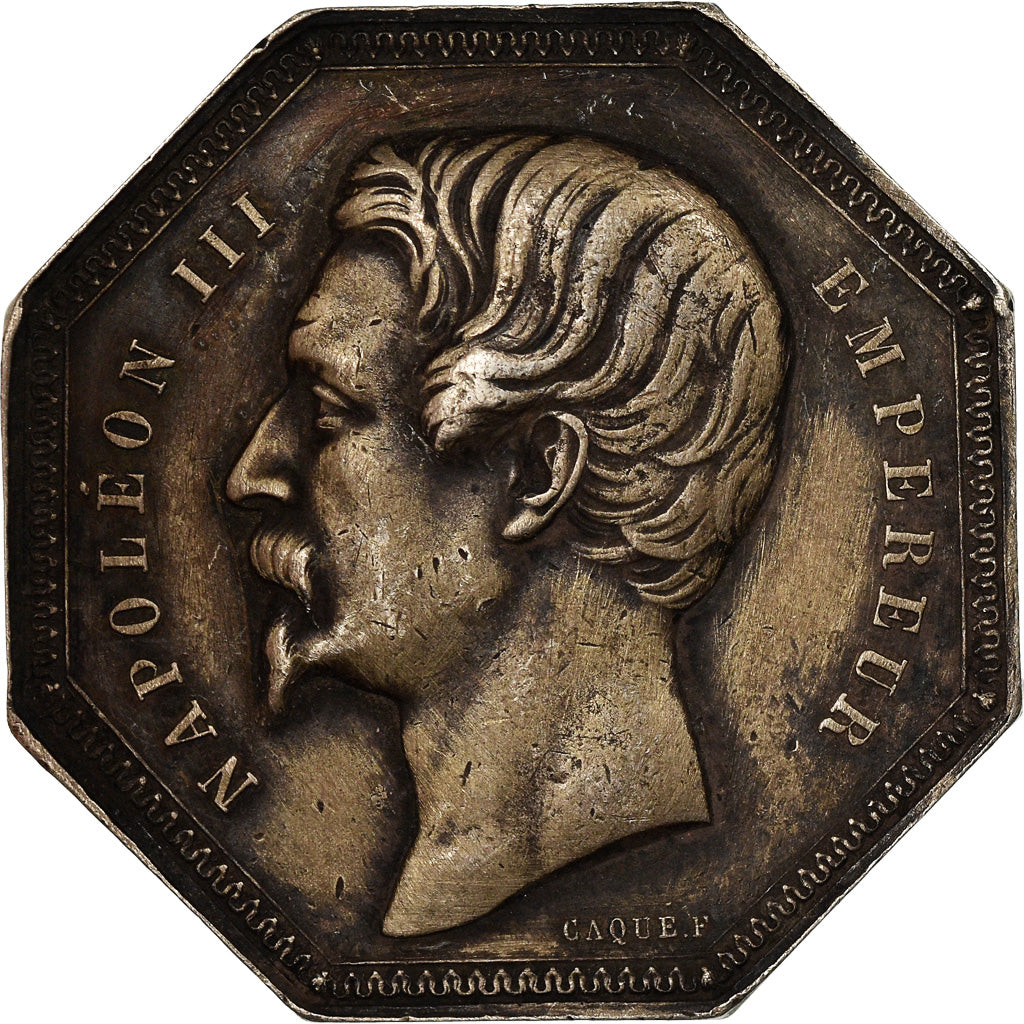 France, Token, Napoléon III, Banque, Agents de Change de Paris, 1853, Caqué