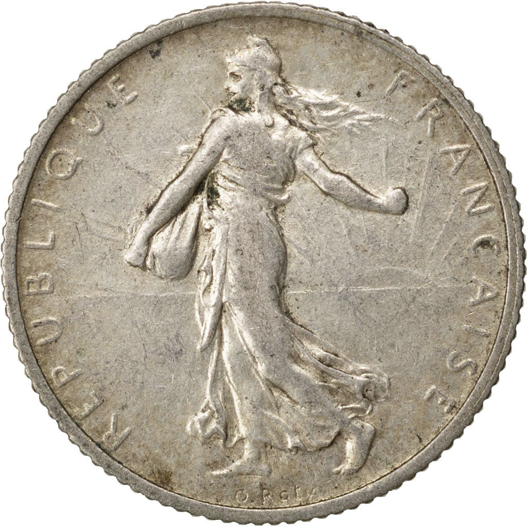 FRANCE, Semeuse, Franc, 1913, Paris, KM #844.1, VF(30-35), Silver, 23, Gadoury..