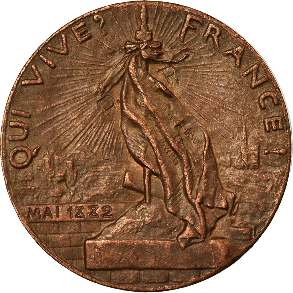 Frankrijk, Token, Ligue des Patriotes, History, 1882, Mercié, ZF+, Bronze
