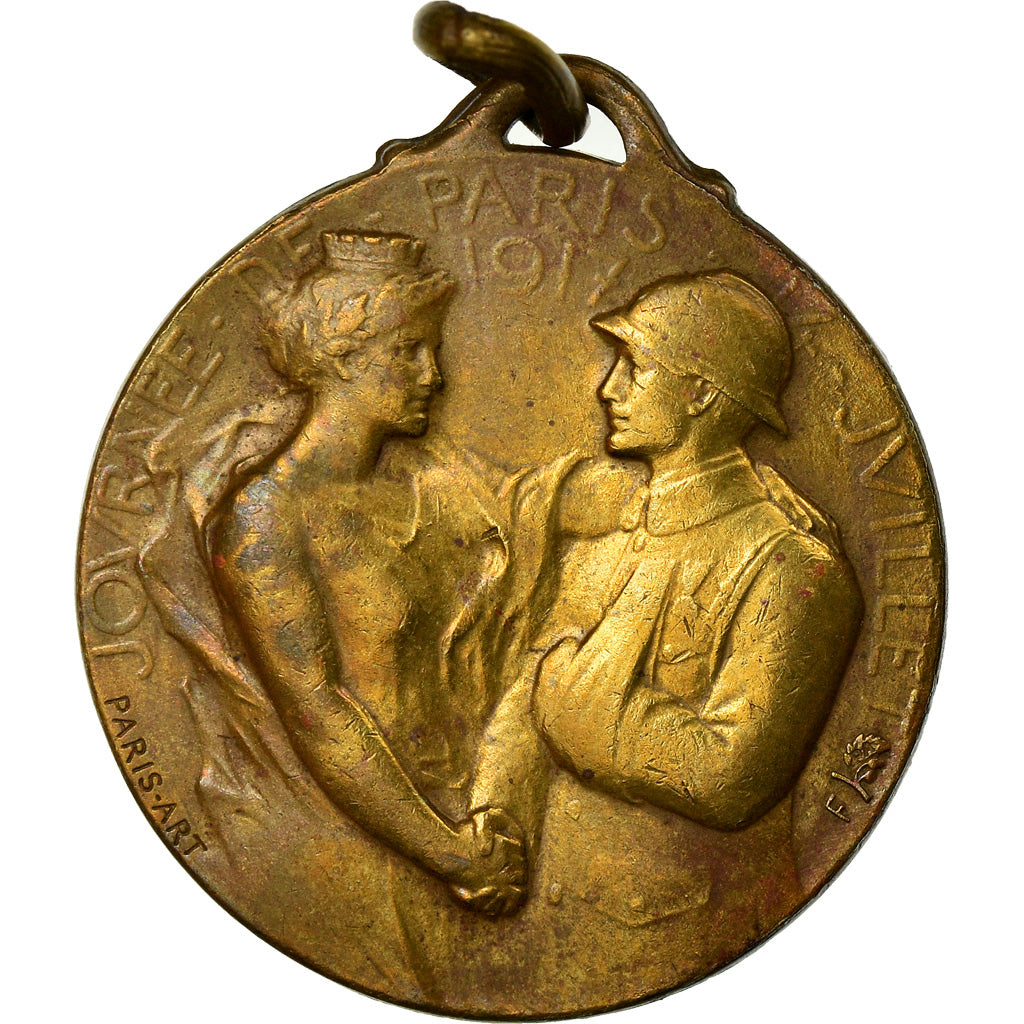 Francia, medalla, Journée de Paris, Politics, Society, War, 1917, Paris-Art