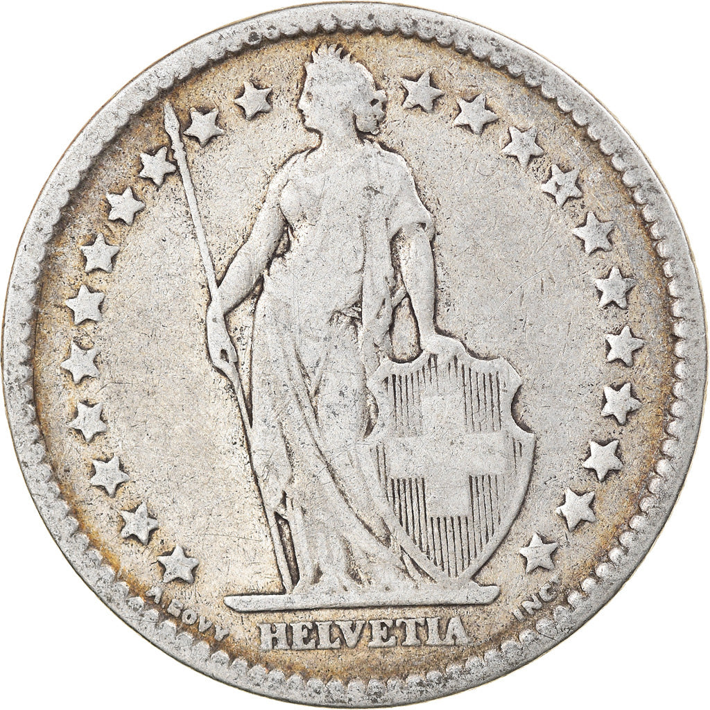 Coin, Switzerland, 2 Francs, 1878, Bern, VF(20-25), Silver, KM:21
