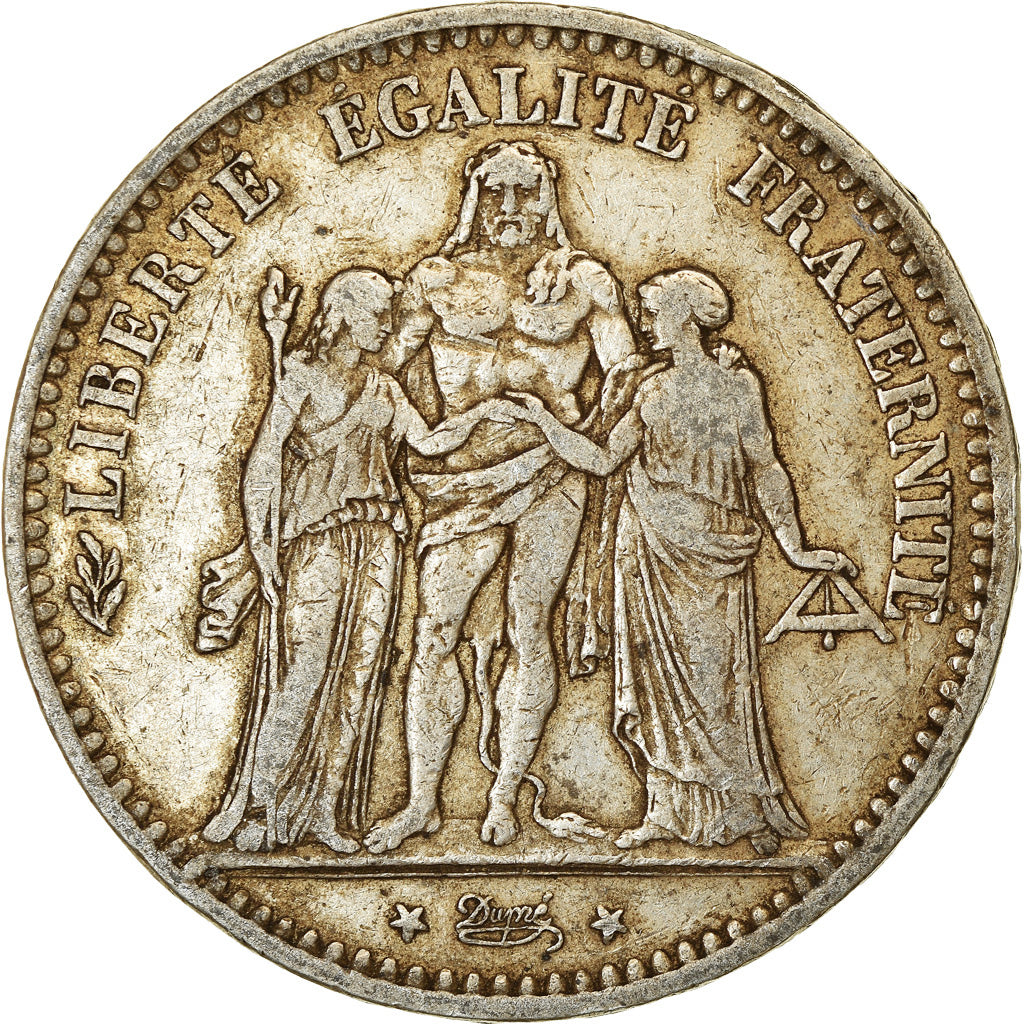 Coin, France, Hercule, 5 Francs, 1878, Bordeaux, EF(40-45), Silver, KM:820.2
