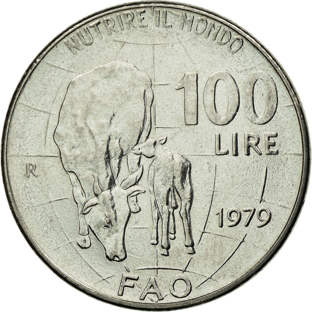 Munten, Italië, F.A.O., 100 Lire, 1979, Rome, ZF, Stainless Steel, KM:106