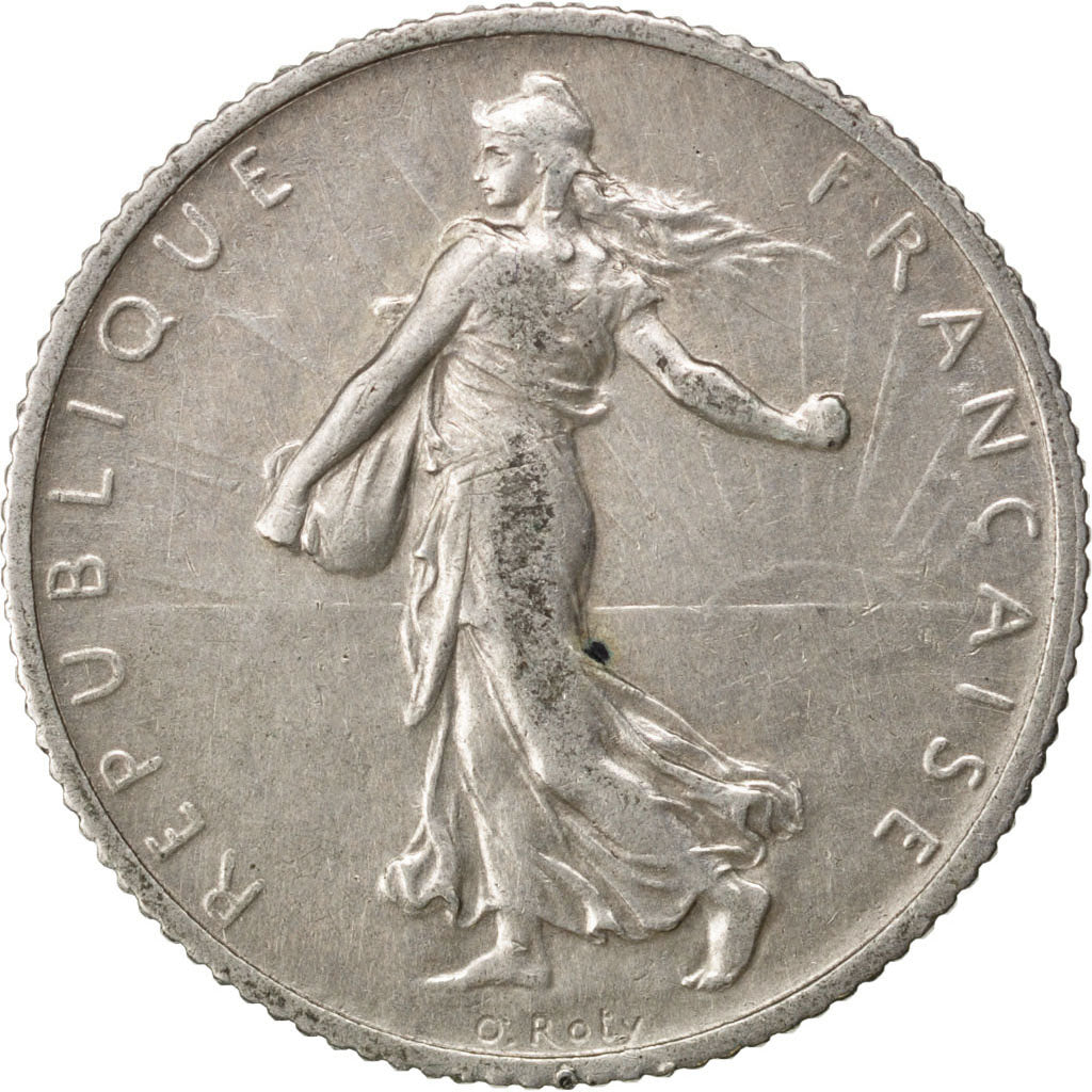 Coin, France, Semeuse, Franc, 1913, AU(50-53), Silver, Gadoury:467