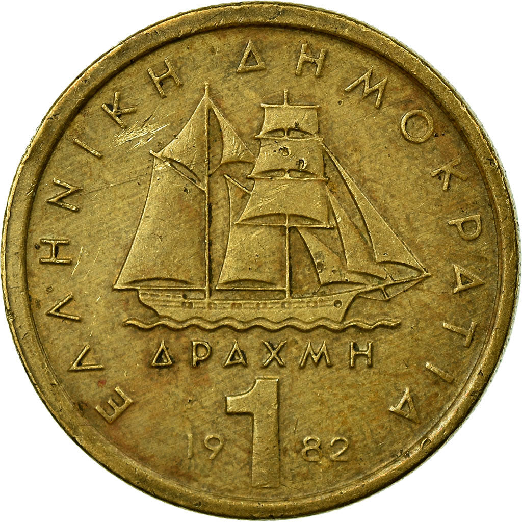 Moneta, Grecia, Konstantinos Kanaris, Drachma, 1982, BB, Nichel-ottone, KM:116