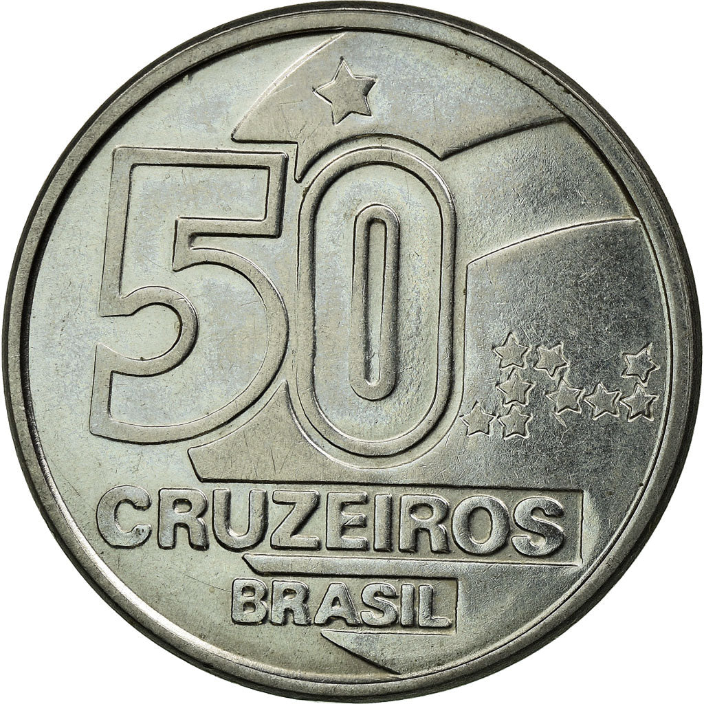 Coin, Brazil, 50 Cruzeiros, 1991, EF(40-45), Stainless Steel, KM:620.2