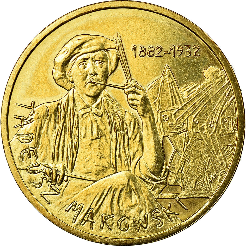 Moneta, Polska, Painter Tadeusz Makowski, 2 Zlote, 2005, Warsaw, AU(55-58)