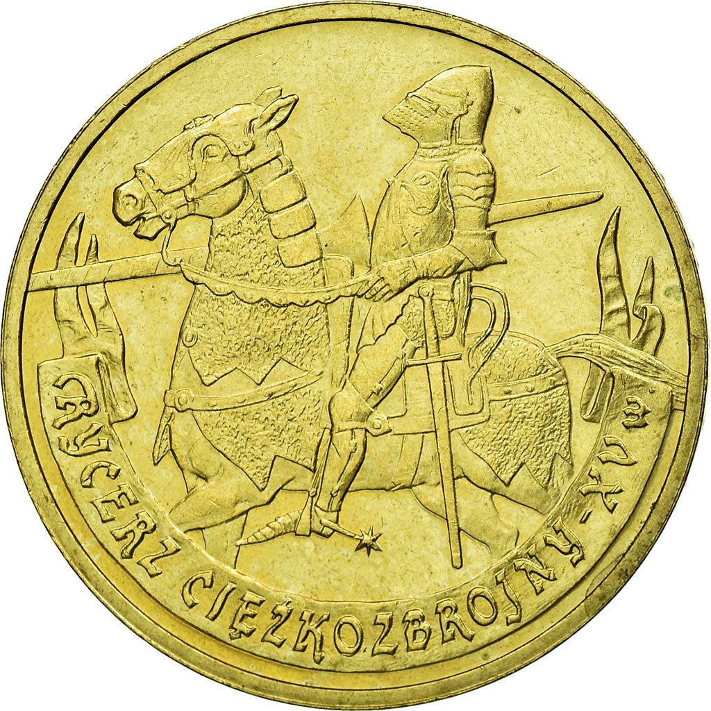 Monnaie, Pologne, RYCERZ CIEZKOZBROJNY-XV, 2 Zlote, 2007, Warsaw, TTB, Laiton