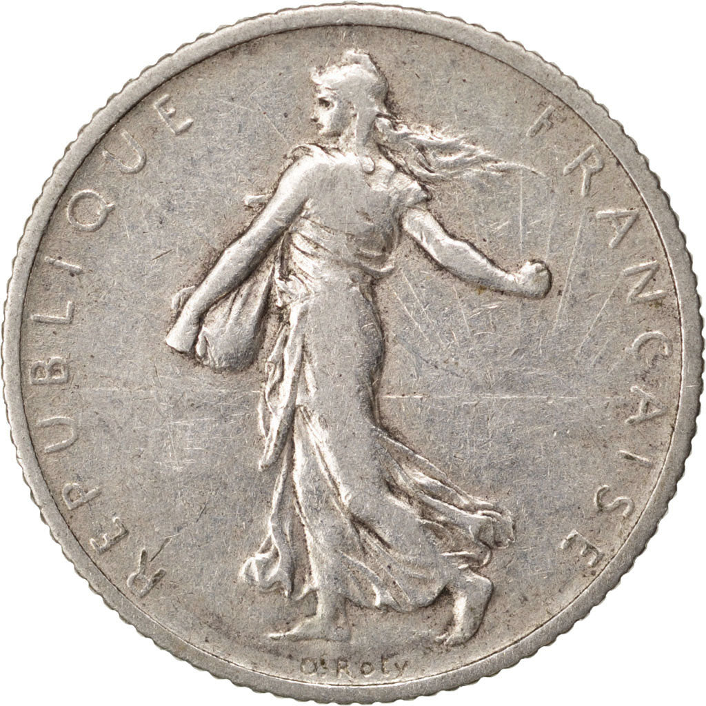 FRANCE, Semeuse, Franc, 1914, Paris, KM #844.1, VF(20-25), Silver, 23, Gadoury..