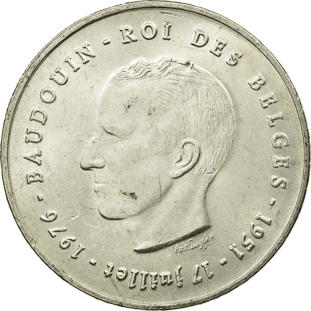 Coin, Belgium, Silver Jubilee of King Baudouin, 250 Francs, 250 Frank, 1976