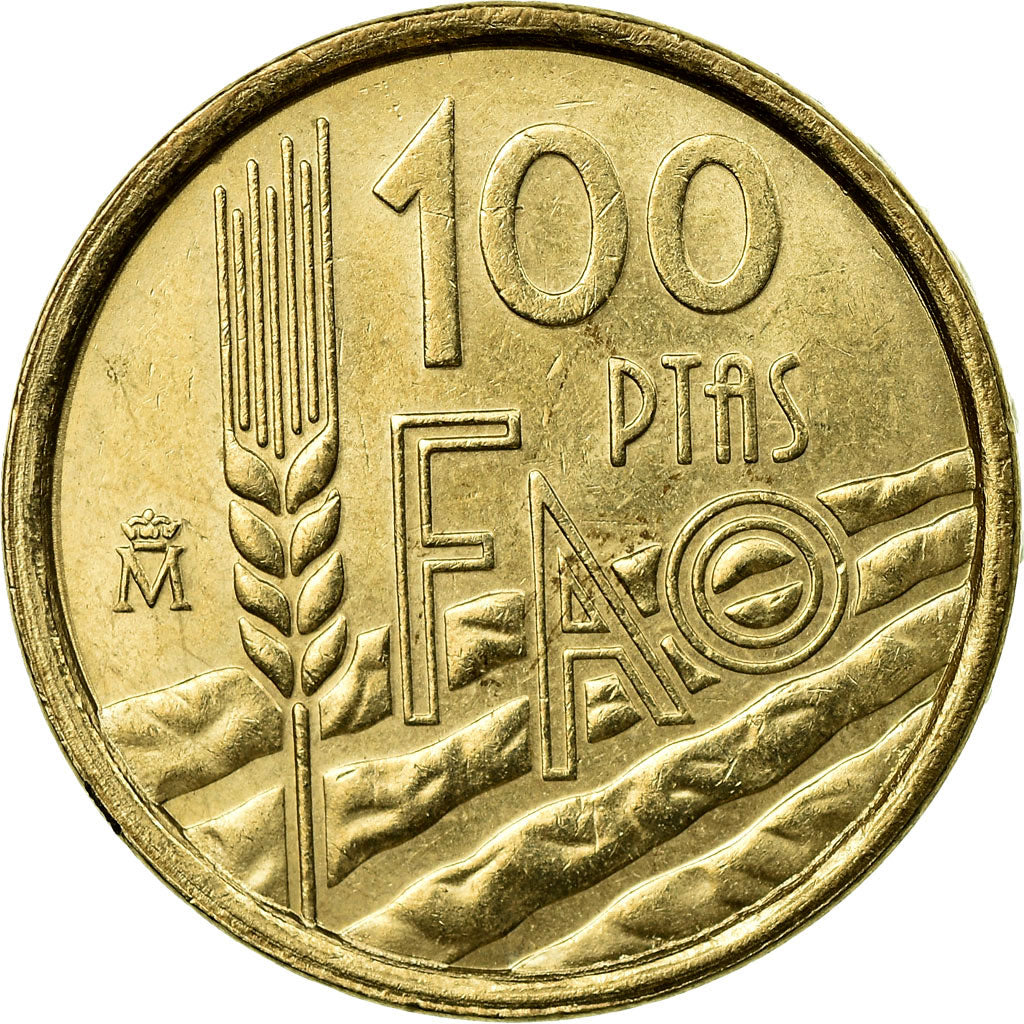 Moneda, España, Juan Carlos I, F.A.O., 100 Pesetas, 1995, Madrid, MBC, Aluminio