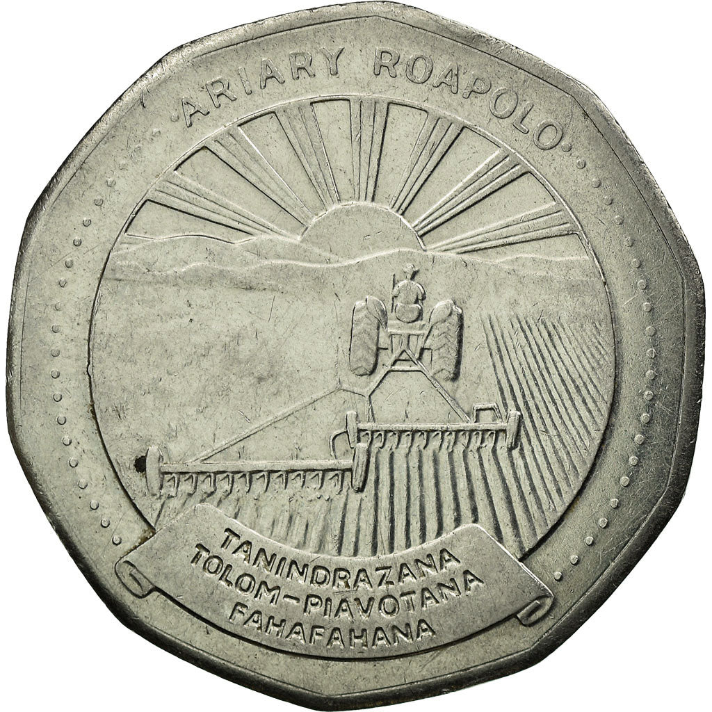 Coin, Madagascar, 20 Ariary, 1992, Royal Canadian Mint, EF(40-45), Stainless